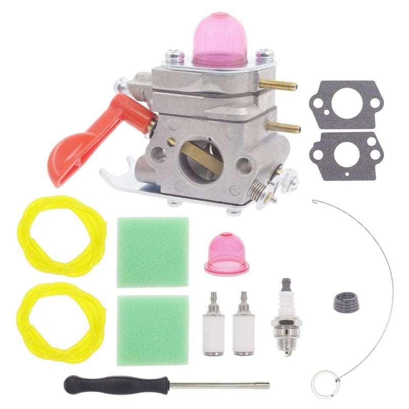 Hutdkte 530071811 Carburetor + AC04122 Fuel Line Kit for Poulan P4500 PP025 PP125 PP258TP PP25E PP26E PP325 SM705 SM706 Trimmer 25cc Craftsman Weedeater - Image 1